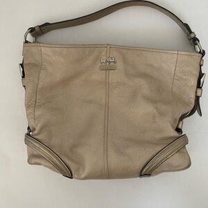 Coach Tan Leather Hobo Shoulder Bag with Adjustable Strap